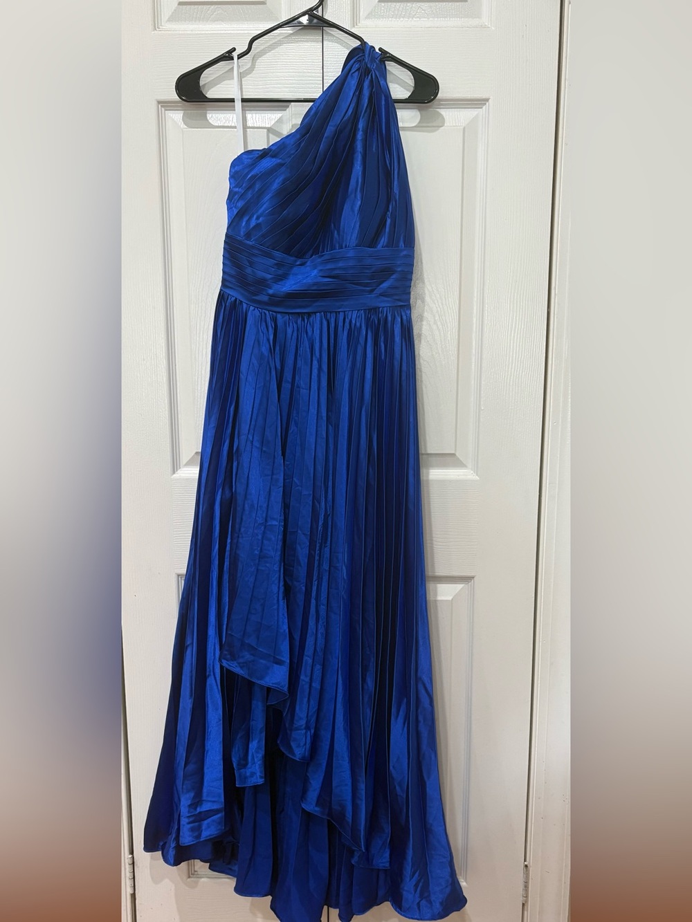 Elegant Royal Blue Pleated Maxi Skirt
